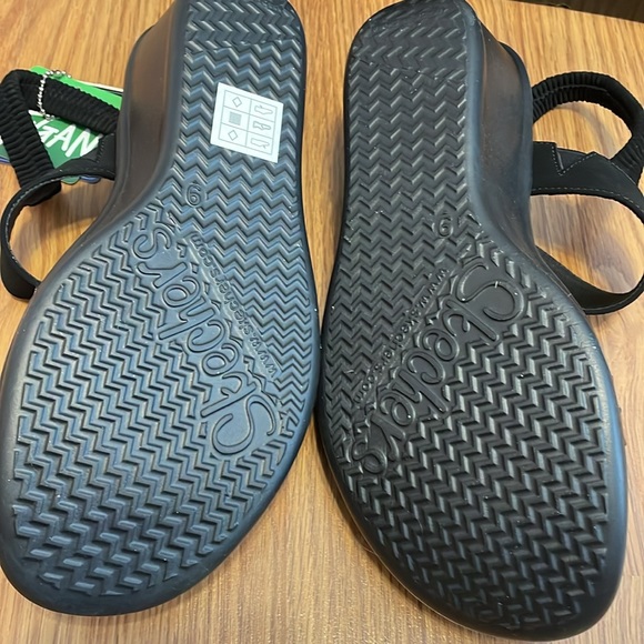 Skechers Cali Rumblers City Dash Slingback Wedge Sandals. Black. Size 9. NWT! - Picture 10 of 16